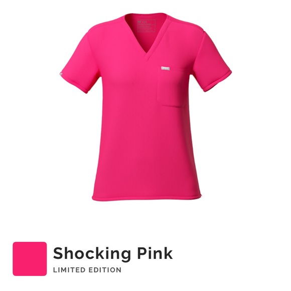 Figs “Shocking Pink” Limited Edition Catarina Scrub Top Size: L - Picture 2 of 9